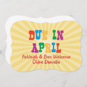 ４月に出産予定 案内状 (正面/裏面)