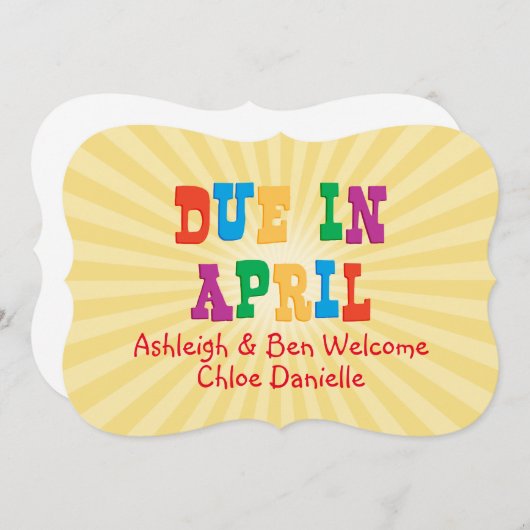 ４月に出産予定 案内状 (正面/裏面)