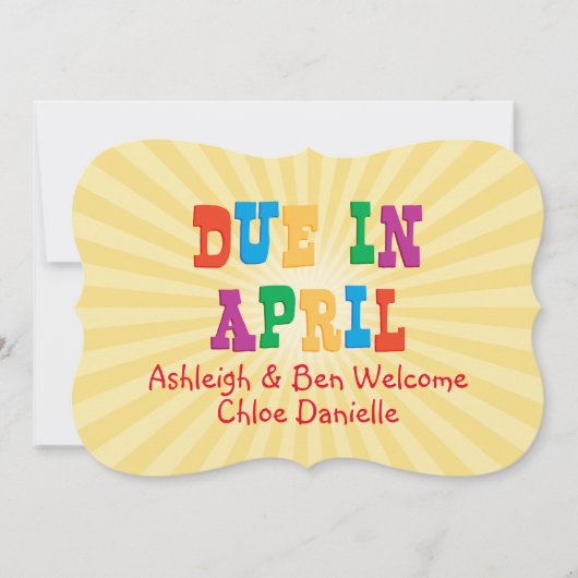 ４月に出産予定 案内状 (正面)