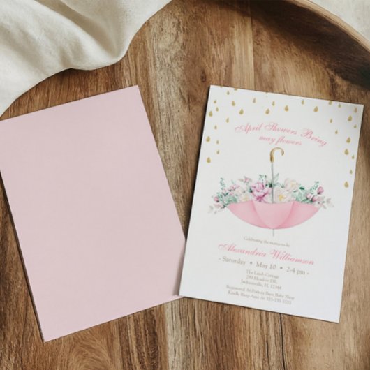 ４月の雨が５月の花を育てる 傘 赤ちゃん 招待状