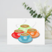 4杯のコーヒー招待状 招待状 (スタンド正面)