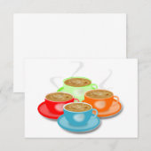 4杯のコーヒー招待状 招待状 (正面/裏面)