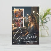 4枚の写真 卒業写真 卒業のお知らせ 招待状 (スタンド正面)