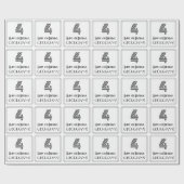 4歳の誕生日:アールデコ調のスタイルの「4」+お名前 ラッピングペーパー (フラット)