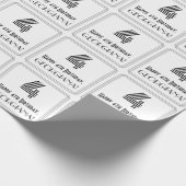 4歳の誕生日:アールデコ調のスタイルの「4」+お名前 ラッピングペーパー (角)