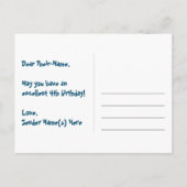 ４歳の誕生日 -楽しい花火模様＋虹４ ポストカード (裏面)