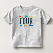 ４歳の誕生日・運輸Tシャツ トドラーTシャツ (正面)
