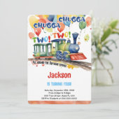 ４歳の誕生日　電車パーティー 招待状 (スタンド正面)