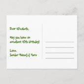 ４７歳の誕生日おめでとう：楽しいスター柄、虹４７、名前 ポストカード (裏面)