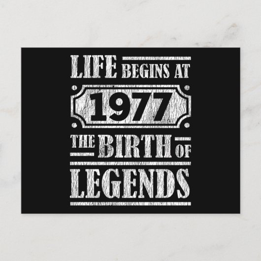 48歳の伝説の誕生日48回目の誕生日1977年生まれ ポストカード (正面)
