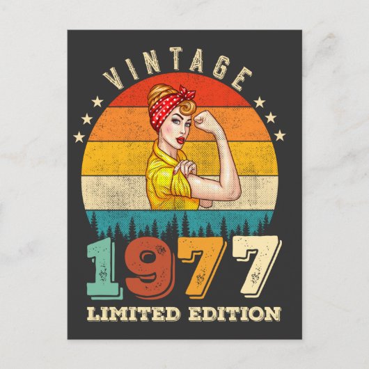 ４８歳の誕生日 １９７７年ヴィンテージ ４８歳の誕生日 女性 ポストカード (正面)