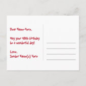 49歳の誕生日おめでとう:楽しいスターパターン、虹49、名前 ポストカード (裏面)