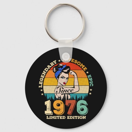 49歳の誕生日 1976年ヴィンテージ 49歳の誕生日 女性 キーホルダー (正面)