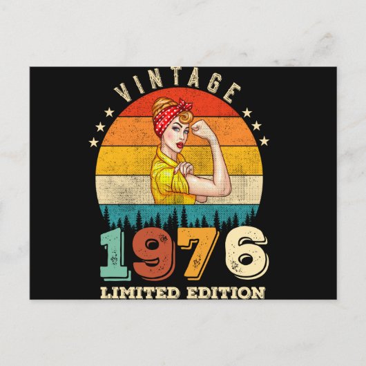 ４９歳の誕生日 １９７６年ヴィンテージ ４９歳の誕生日 女性 ポストカード (正面)