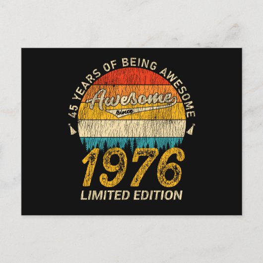 49歳の 1976年 レトロ すごい 49歳の誕生日 プレゼント ポストカード (正面)