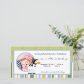 ４ｘ８写真 出生発表 サファリ フレンズ ゼブラ 案内状 (スタンド正面)