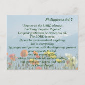 ４：４　主において、常に喜べ。繰り返し言う、喜べ。 ４：５　すべての人に、あなた方の寛容さが分かるよ ポストカード (正面)