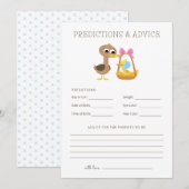 ５匹の小さなあひる | 予測とアドバイス　ベイビーシャワー 招待状 (正面/裏面)