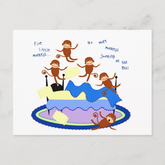 5匹の猿 ポストカード (正面)