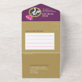 5周年結婚記念パーティー ピンクツアマリン オールインワン招待状 (外側)