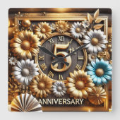 5周年記念の象徴 スクエア壁時計 (正面)