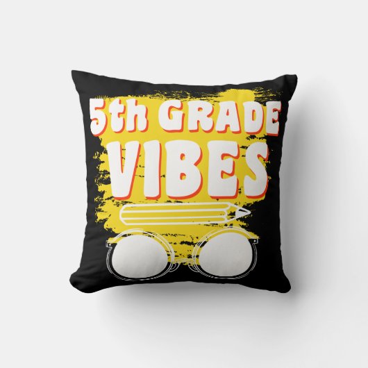 ５年生の学校生活を楽しむTシャツ 学校が始まる日 キッズ クッション (正面)