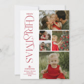 5枚の写真で作る 家族の楽しいクリスマスホリデーコレクション シーズンカード (正面)