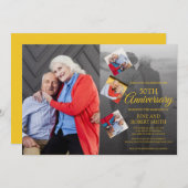 ５枚の写真５０周年ゴールデンウェディングアニバーサリー 招待状 (正面/裏面)