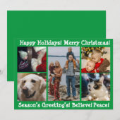 ５枚の写真 楽しいクリスマス 素敵なホリデーシーズンを！ シーズンカード (正面/裏面)