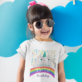 ５歳の誕生日おめでとう！虹の猫ちゃん Tシャツ