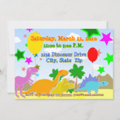 ５歳の誕生日　かっこいい恐竜ＤＪパーティー 招待状 (裏面)