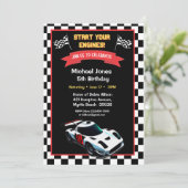 ５歳の誕生日　レースカー　バーティー 招待状 (スタンド正面)