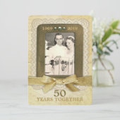 ５０周年ゴールデンウェディングアニバーサリーコラージュ１枚の写真 招待状 (スタンド正面)