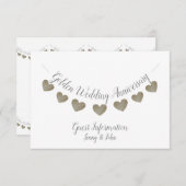 ５０周年ゴールデンウェディングアニバーサリー ハートバンティング エンクロージャーカード (正面/裏面)