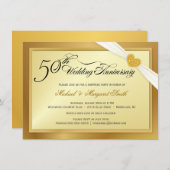 ５０周年結婚記念日サプライズパーティーご招待 招待状 (正面/裏面)