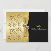 50周年結婚記念日 愛を紡いだふたりを祝う 招待状 (正面)