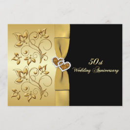 ５０周年結婚記念日　愛を紡いだふたりを祝う 招待状