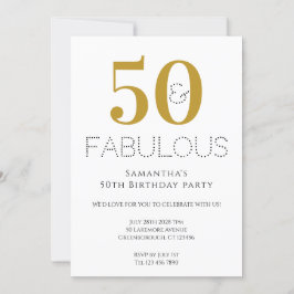 50歳の誕生日 モダンゴールドパーティーのご案内 招待状