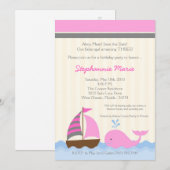 5x7 海賊の航海 クジラの船 お誕生日パーティー 招待状 (正面/裏面)