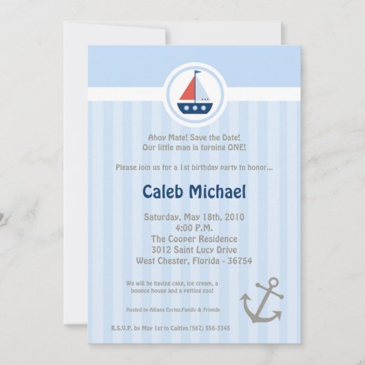5x7 海賊の航海 船のお誕生日パーティーへの招待状 招待状 (正面)