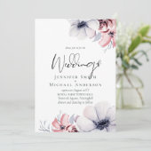 5×7 ネイビーブルー コーラル フラワースクリプト ウェディングセット (スタンド正面)