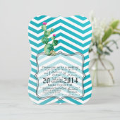 ５×７ ボヘミアンテイスト サボテン カクタス 多肉植物 ウェディング 招待状 (スタンド正面)