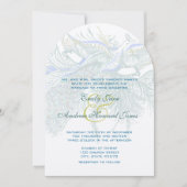 ５×７ ヴィンテージ ペコック 鳥 ウェディング 招待状 (正面)