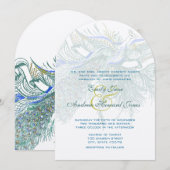 ５×７ ヴィンテージ ペコック 鳥 ウェディング 招待状 (正面/裏面)