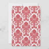 ５×７ 赤と白のダマスクレース 結婚式招待状 招待状 (裏面)