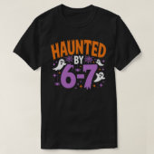 ６と７に悩まされるハロウィン　おもしろ先生 Tシャツ (デザイン正面)