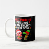 6と7を言う学生 楽しい先生のクリスマス コーヒーマグカップ (左)