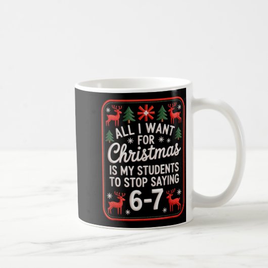 6と7を言う学生 面白い先生のプレゼント コーヒーマグカップ (右)