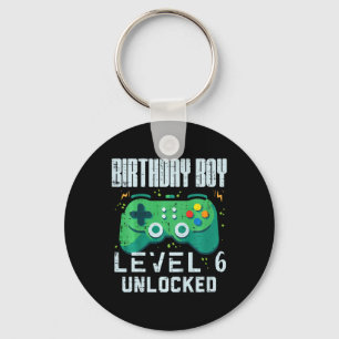 6レベルアンロックゲーマーコントローラー 6歳の誕生日おめでとう キーホルダー