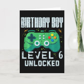 6レベル解放ゲーマーコントローラー 6歳の誕生日おめでとう カード (正面)
